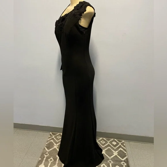 NWT Lotus Threads NYC One Shoulder Gown In Black Size 4 (Style 61490) - Picture 3 of 9